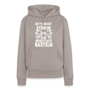 Bastler Basteln - Frauen Premium Bio Hoodie - Taupe - Vorne - Julia (174cm)