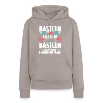 Bastler Basteln - Frauen Premium Bio Hoodie - Taupe - Vorne - Julia (174cm)