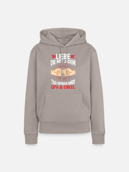 Großvater Opa und Enkel - Frauen Premium Bio Hoodie - Taupe