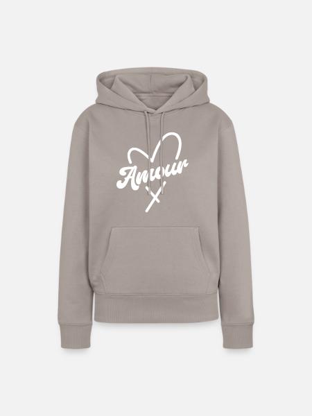 Amour - Frauen Premium Bio Hoodie - Taupe