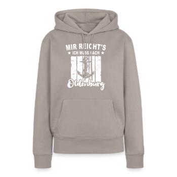 Oldenburg Oldenburger - Frauen Premium Bio Hoodie - Taupe - Vorne - Julia (174cm)
