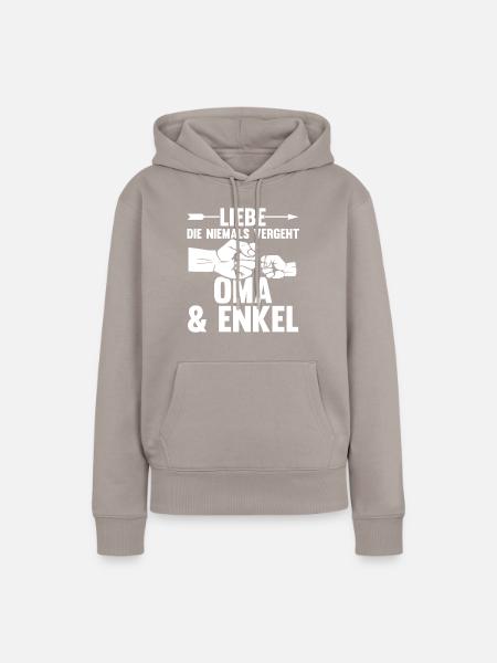 Oma Großmutter und Enkel - Frauen Premium Bio Hoodie - Taupe