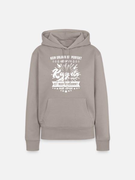 Kappeln - Frauen Premium Bio Hoodie - Taupe