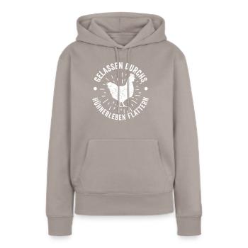 Huhn Bauer Bauernhof Küken Landwirt Hühner - Frauen Premium Bio Hoodie - Taupe - Vorne - Julia (174cm)