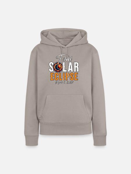 Sonnenfinsternis 2024 - Frauen Premium Bio Hoodie - Taupe