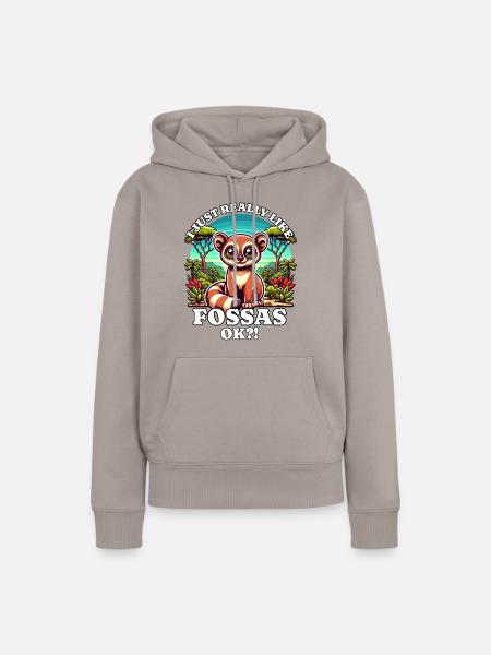 Ich mag Fossas - Frauen Premium Bio Hoodie - Taupe