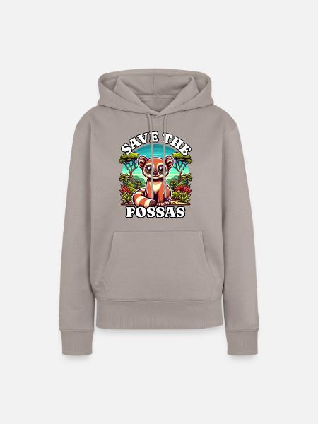 Fossa Fossas - Frauen Premium Bio Hoodie - Taupe