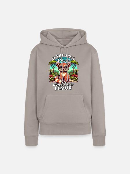 Fossa Madagascar Fossas - Frauen Premium Bio Hoodie - Taupe