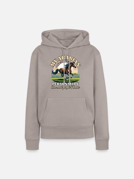 Araber Reiterin - Frauen Premium Bio Hoodie - Taupe