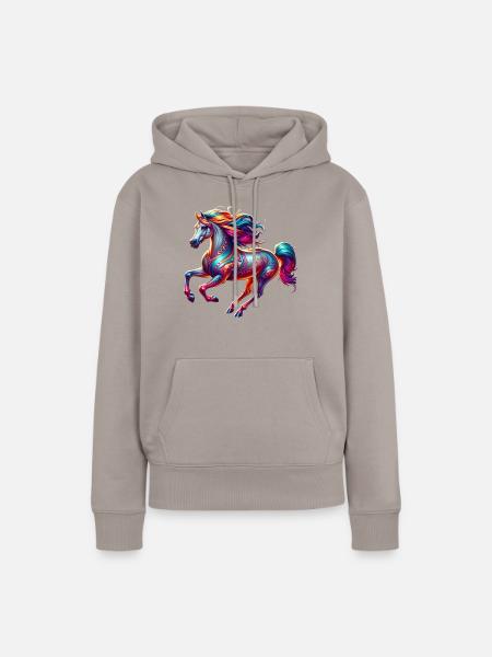 Araber Pferd Reiter - Frauen Premium Bio Hoodie - Taupe