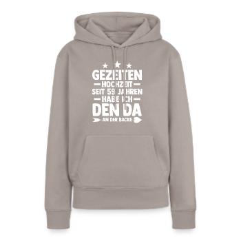 Ehe Gezeitenhochzeit 59 Jahre Verheiratet Hochzeit - Frauen Premium Bio Hoodie - Taupe - Vorne - Julia (174cm)