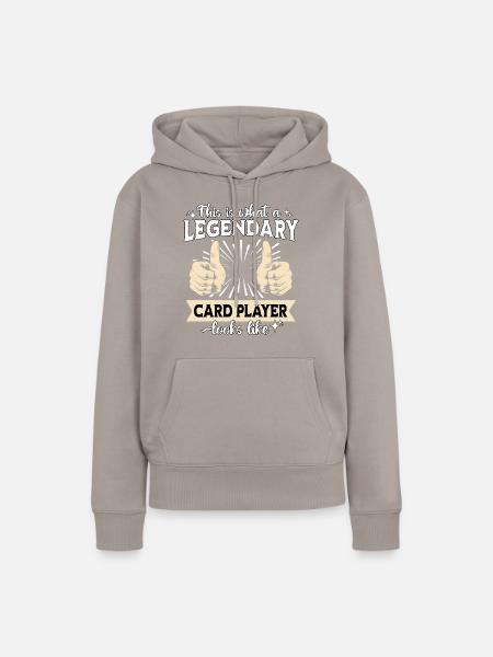 Legendärer Kartenspieler - Frauen Premium Bio Hoodie - Taupe