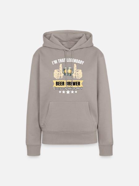 Legendärer Bierbrauer - Frauen Premium Bio Hoodie - Taupe