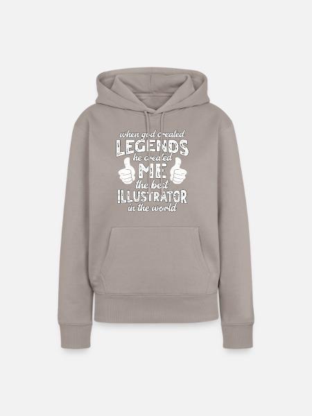 Bester Illustrator Legende - Frauen Premium Bio Hoodie - Taupe