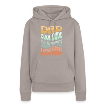 Papa Illustrator - Frauen Premium Bio Hoodie - Taupe - Vorne - Julia (174cm)