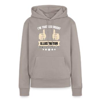 Legendärer Illustrator - Frauen Premium Bio Hoodie - Taupe - Vorne - Julia (174cm)