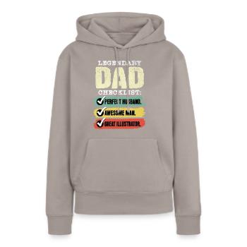 Papa Illustrator Vatertag - Frauen Premium Bio Hoodie - Taupe - Vorne - Julia (174cm)
