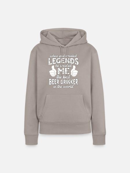 Bester Biertrinker Legende - Frauen Premium Bio Hoodie - Taupe