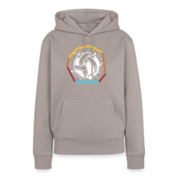 Gaga Ball Herzlinie - Frauen Premium Bio Hoodie - Taupe - Vorne - Julia (174cm)