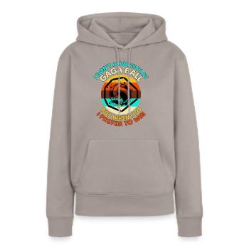 Dictons Gaga Ball - Sweat à capuche Premium bio Femme - taupe - Devant - Julia (174cm)