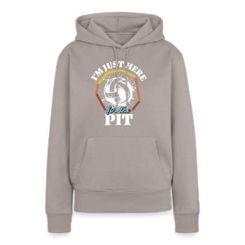 Gaga Ball - Sweat à capuche Premium bio Femme - taupe - Devant - Julia (174cm)