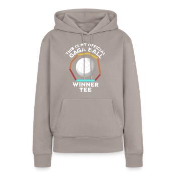 Gaga Joueur de balle - Sweat à capuche Premium bio Femme - taupe - Devant - Julia (174cm)