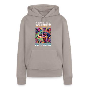 Lustige Marder Sprüche - Frauen Premium Bio Hoodie - Taupe - Vorne - Julia (174cm)