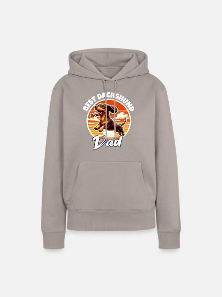 Dackel Papa - Frauen Premium Bio Hoodie - Taupe