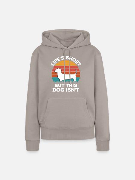 Dackel Spruch - Frauen Premium Bio Hoodie - Taupe