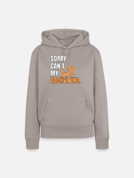 Dackel Dachshund - Frauen Premium Bio Hoodie - Taupe