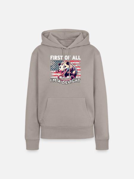 Opossum - Frauen Premium Bio Hoodie - Taupe