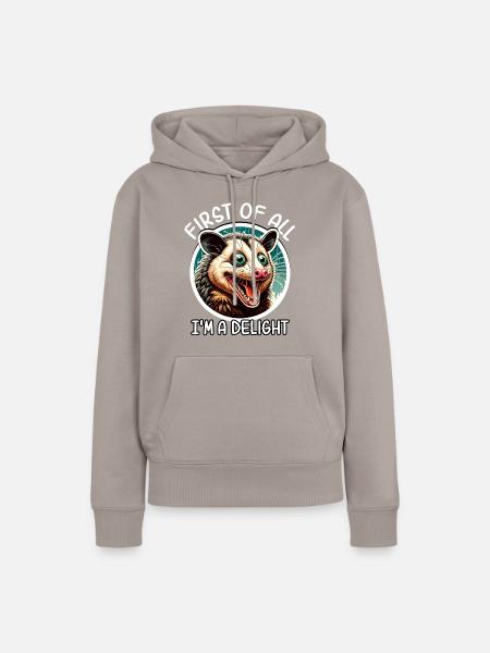 Opossum - Frauen Premium Bio Hoodie - Taupe