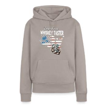 Buveur de whisky US - Sweat à capuche Premium bio Femme - taupe - Devant - Julia (174cm)