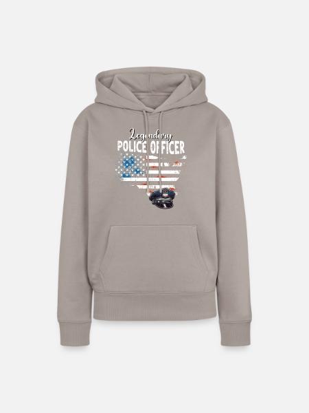 Polizist US - Frauen Premium Bio Hoodie - Taupe