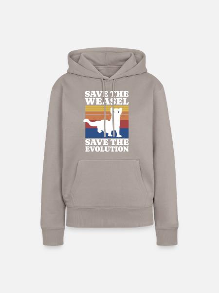 Save Weasel - Frauen Premium Bio Hoodie - Taupe