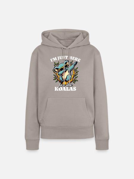 Lustige Koala Sprüche - Frauen Premium Bio Hoodie - Taupe