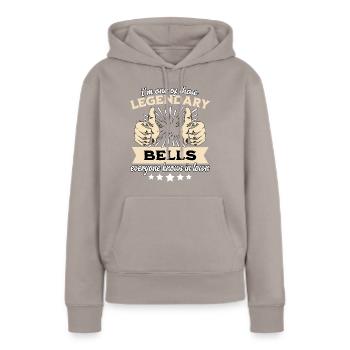 Legendäre Bell Legende - Frauen Premium Bio Hoodie - Taupe - Vorne - Julia (174cm)