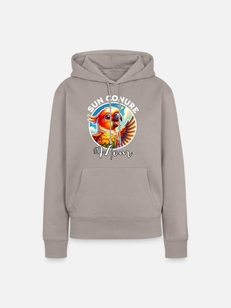 Sun Conure Mom - Frauen Premium Bio Hoodie - Taupe
