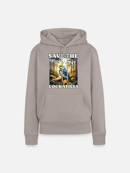 Save Cockatiel - Frauen Premium Bio Hoodie - Taupe