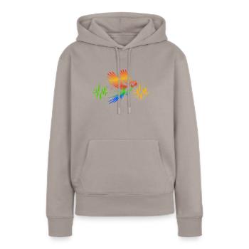 Papageie Cardio - Frauen Premium Bio Hoodie - Taupe - Vorne - Julia (174cm)