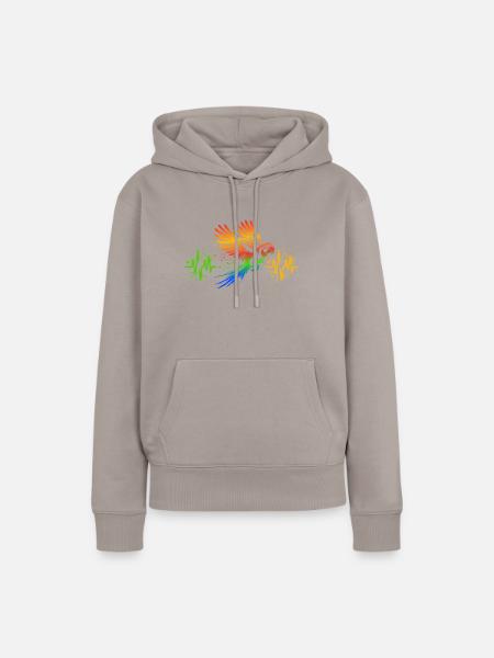 Papageie Cardio - Frauen Premium Bio Hoodie - Taupe
