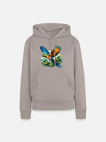 Papageie - Frauen Premium Bio Hoodie - Taupe