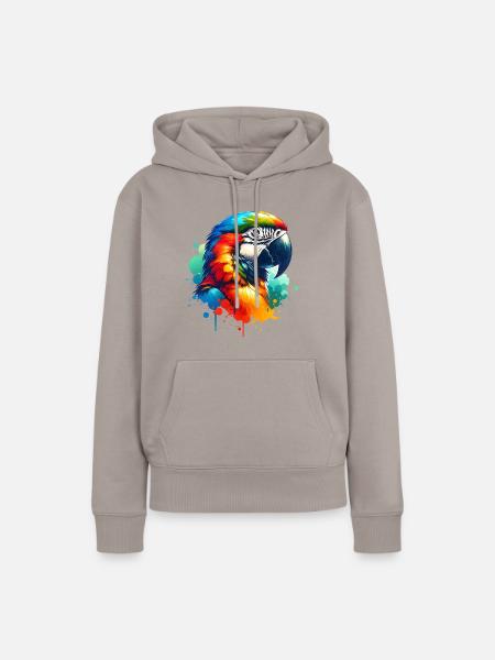 Papageie Sprüche - Frauen Premium Bio Hoodie - Taupe