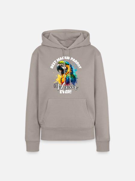 Beste Macaw Parrot Mama - Frauen Premium Bio Hoodie - Taupe