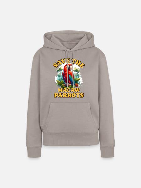 Save Papageie - Frauen Premium Bio Hoodie - Taupe
