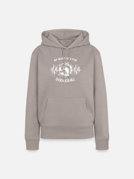 Dodgeball EKG - Frauen Premium Bio Hoodie - Taupe