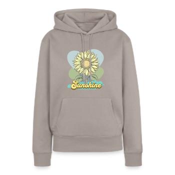 Wild sunflower - Frauen Premium Bio Hoodie - Taupe - Vorne - Julia (174cm)