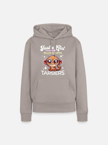 Koboldmaki Mädchen Tarsier - Frauen Premium Bio Hoodie - Taupe