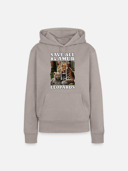 Save Amurleopard - Frauen Premium Bio Hoodie - Taupe