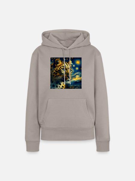 Amurleopard Starry Night - Frauen Premium Bio Hoodie - Taupe